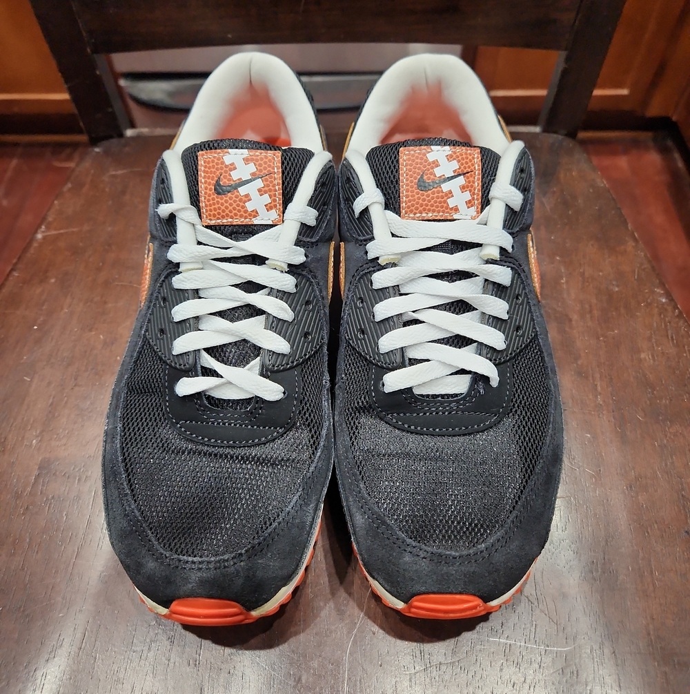 Nike Air Max 90 NFL Edition Football Men's Black and Orange Sneakers